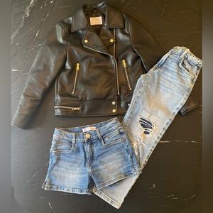 Zara girls bundle - Leather Jacket, Jeans & Shorts size 8 / 9